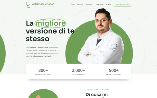 Sito web Lorenzo Gasco: schermata desktop