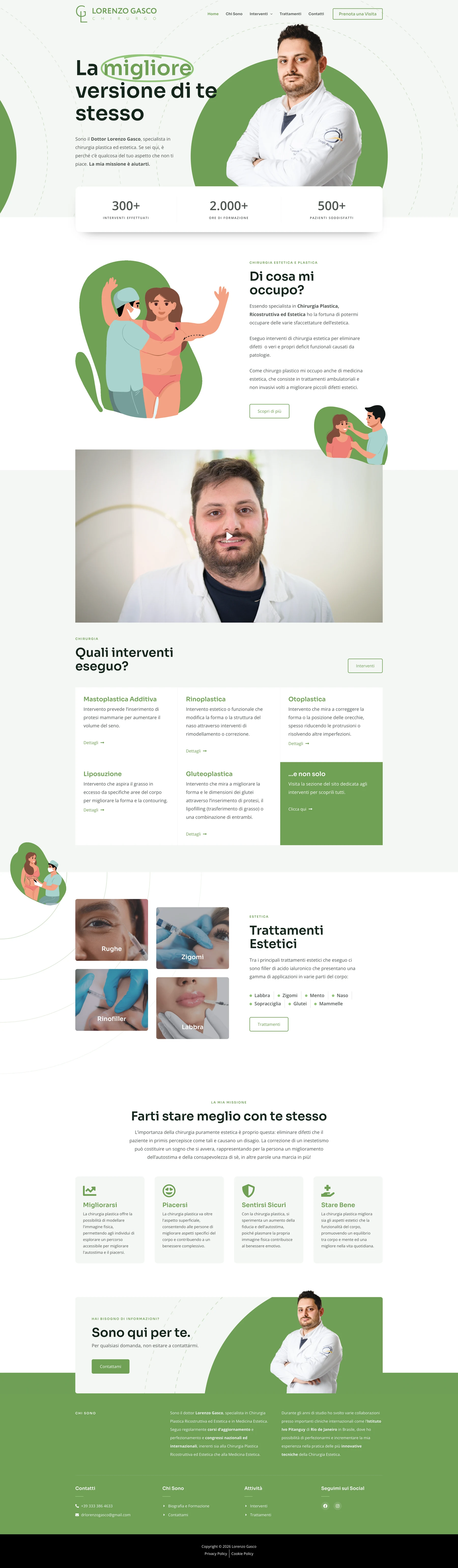 Sito web Lorenzo Gasco, chirurgo plastico: versione desktop