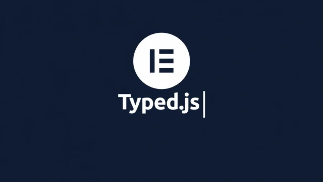 Typed.js Elementor Widget icon centered on a blue background.